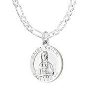 Ladies 925 Sterling Silver 18.5mm Polished Saint Kateri Medal Pendant Necklace - US Jewels