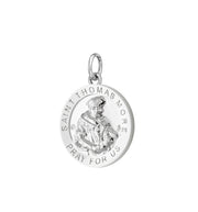 Ladies 925 Sterling Silver 18.5mm Polished Saint Thomas More Medal Pendant Necklace - US Jewels