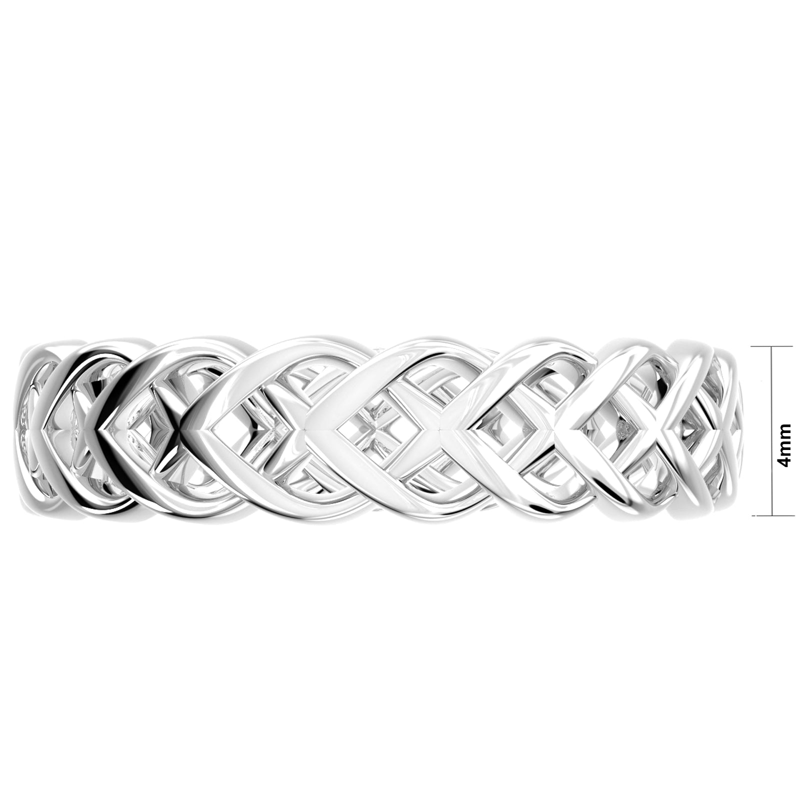 Ladies 925 Sterling Silver Celtic Love Knot Ring, 4mm - US Jewels