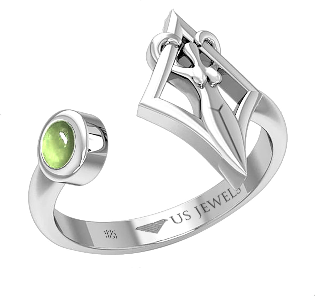 Ladies 925 Sterling Silver Gemstone Goddess Ring - US Jewels