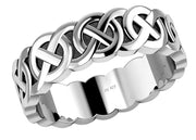Ladies 925 Sterling Silver Irish Celtic Knot Wedding Ring Band - US Jewels
