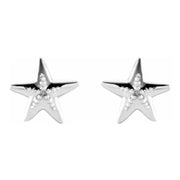 Ladies 925 Sterling Silver Starfish Stud Earrings - US Jewels
