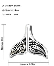 Ladies 925 Sterling Silver Tribal Whale Tail Pendant Necklace - US Jewels