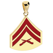 Men's 10k or 14k Yellow or White Gold Corporal US Marine Corps Pendant - US Jewels