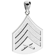 Men's 10k or 14k Yellow or White Gold Sergeant US Marine Corps Pendant - US Jewels
