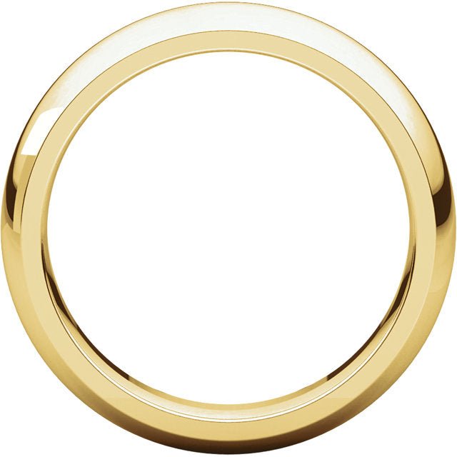 Men's 14k Yellow Gold 5mm Half Round Groom Wedding Band Ring - US Jewels