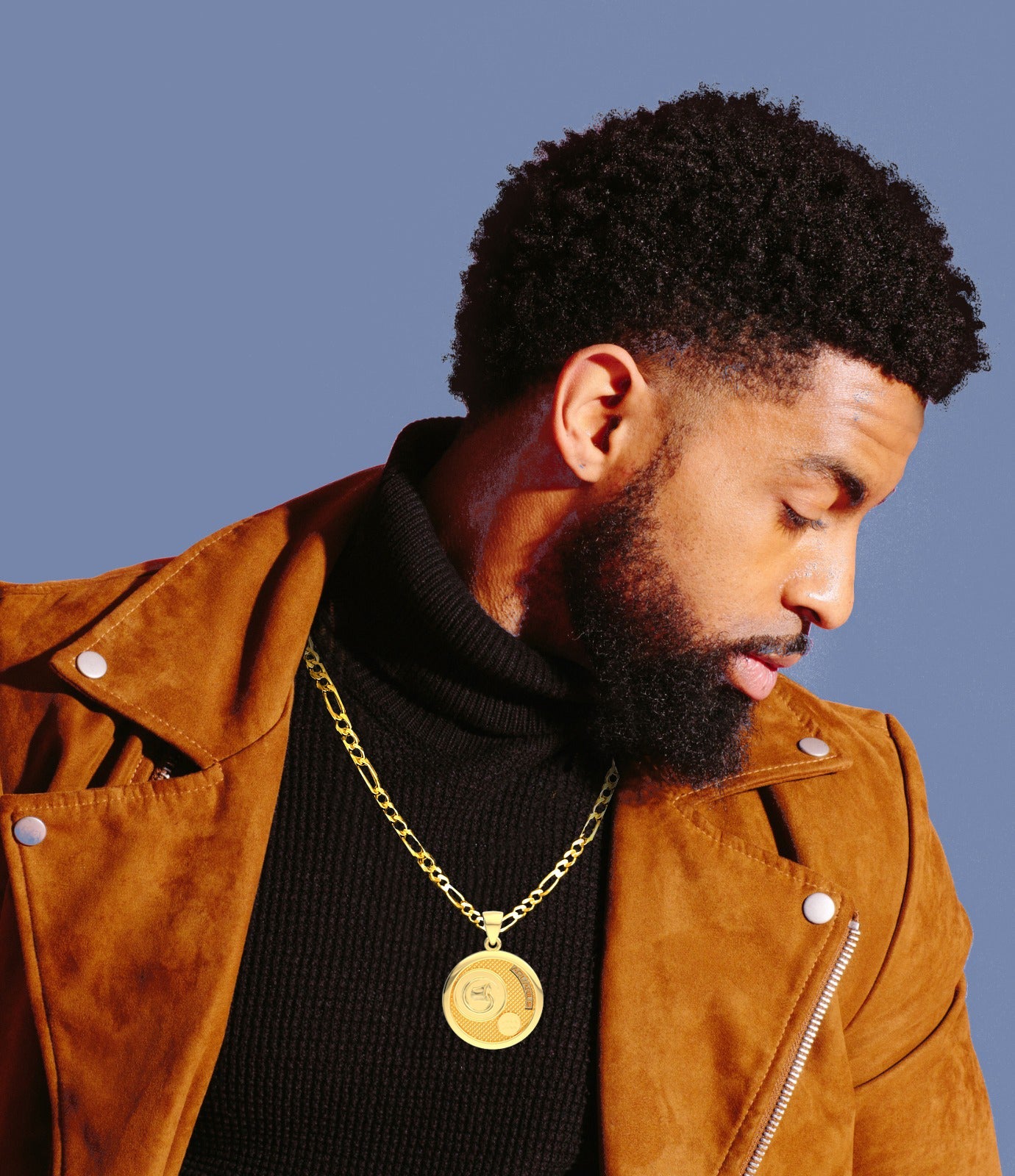 Men's 14k Yellow Gold Aquarius Zodiac Pendant Necklace, 33mm - US Jewels