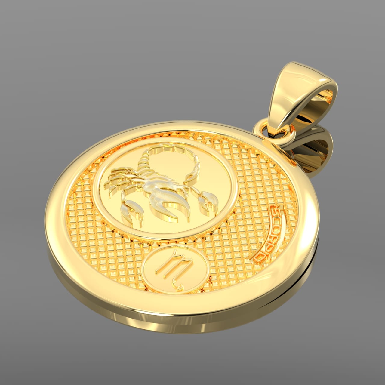 Men's 14k Yellow Gold Scorpio the Scorpion Zodiac Pendant Necklace, 33mm - US Jewels