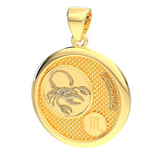 Men's 14k Yellow Gold Scorpio the Scorpion Zodiac Pendant Necklace, 33mm - US Jewels