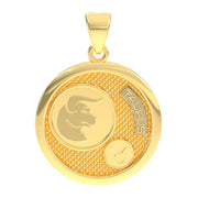 Men's 14k Yellow Gold Taurus the Bull Zodica Pendant Necklace, 33mm - US Jewels