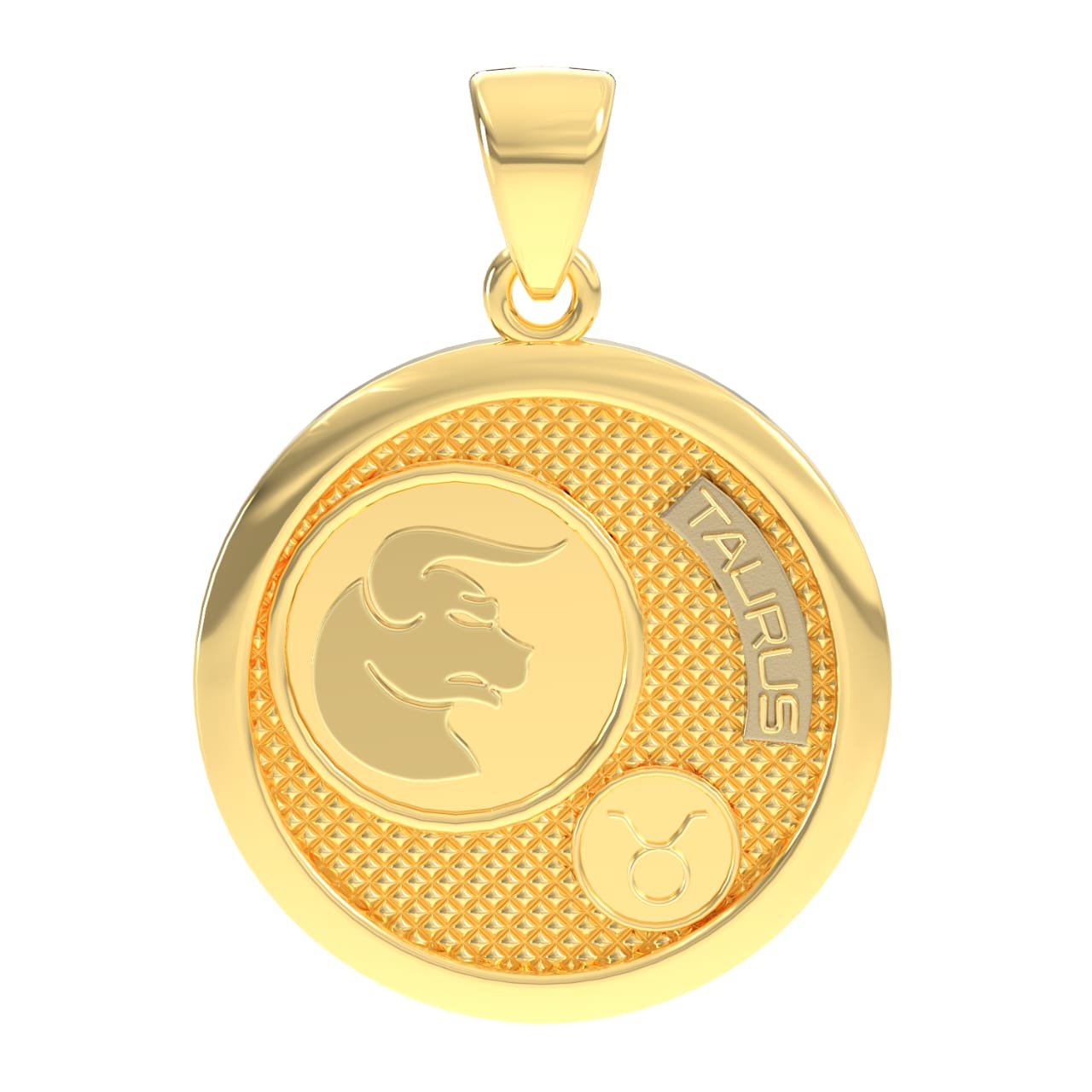 Men's 14k Yellow Gold Taurus the Bull Zodica Pendant Necklace, 33mm - US Jewels