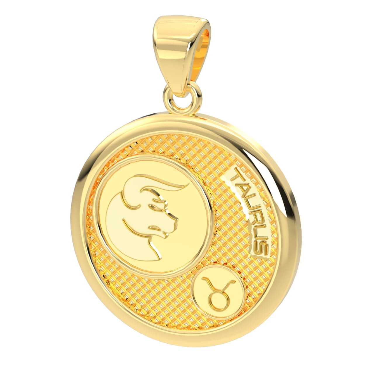 Men's 14k Yellow Gold Taurus the Bull Zodica Pendant Necklace, 33mm - US Jewels