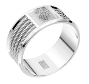 Men's 925 Sterling Silver & 14k 8mm US Marine Corps Ring Band - US Jewels