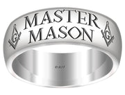 Men's 925 Sterling Silver 8mm Freemason Master Mason Ring Band - US Jewels
