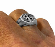 Men's 925 Sterling Silver Irish Celtic Cross Ring - US Jewels