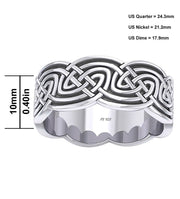 Men's 925 Sterling Silver Irish Celtic Endless Knot Ring Band - US Jewels