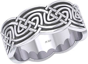 Men's 925 Sterling Silver Irish Celtic Endless Knot Ring Band - US Jewels