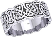 Men's 925 Sterling Silver Irish Celtic Endless or Love Knot Ring Band - US Jewels