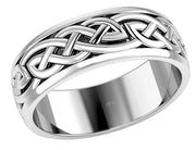 Men's 925 Sterling Silver Irish Celtic Knot Wedding Spinner Ring Band - US Jewels