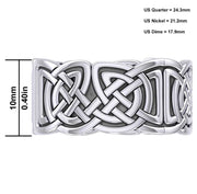 Men's 925 Sterling Silver Irish Celtic Knotwork Ring Band - US Jewels