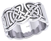 Men's 925 Sterling Silver Irish Celtic Knotwork Ring Band - US Jewels