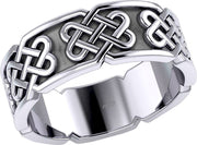 Men's 925 Sterling Silver Irish Celtic Love Knot Ring Band - US Jewels