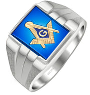 Men's 925 Sterling Silver Masonic Ring - US Jewels