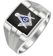 Men's 925 Sterling Silver Masonic Ring - US Jewels