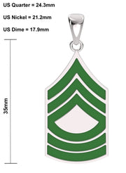 Men's 925 Sterling Silver Master Sergeant US Army Pendant - US Jewels