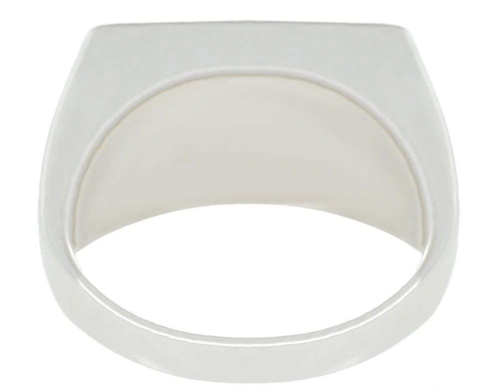 Men's 925 Sterling Silver Solid Back Black Onyx Ring with Diamonds - US Jewels