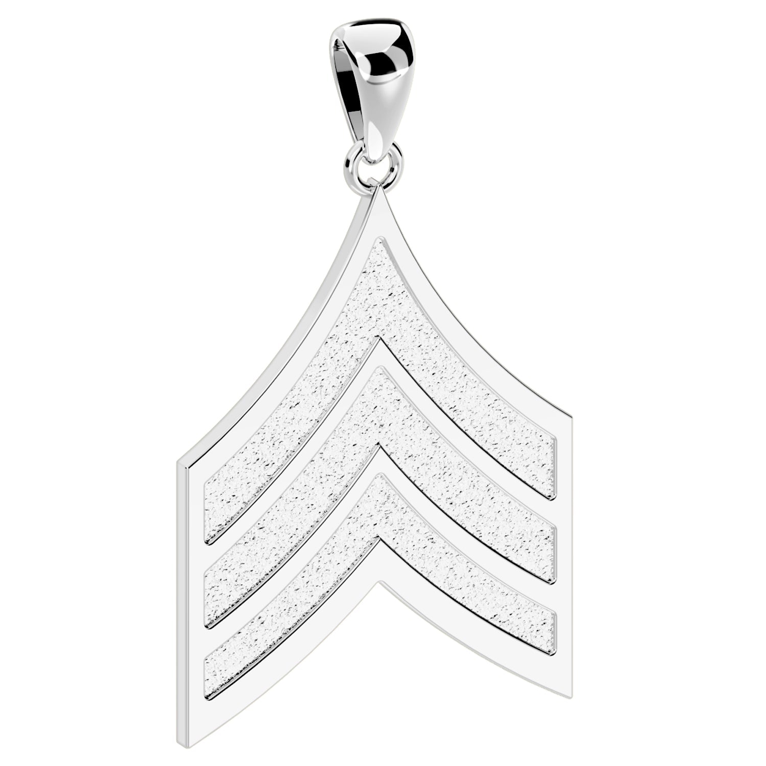 Men's 925 Sterling Silver US Army Sergeant Rank Pendant - US Jewels