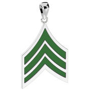 Men's 925 Sterling Silver US Army Sergeant Rank Pendant - US Jewels