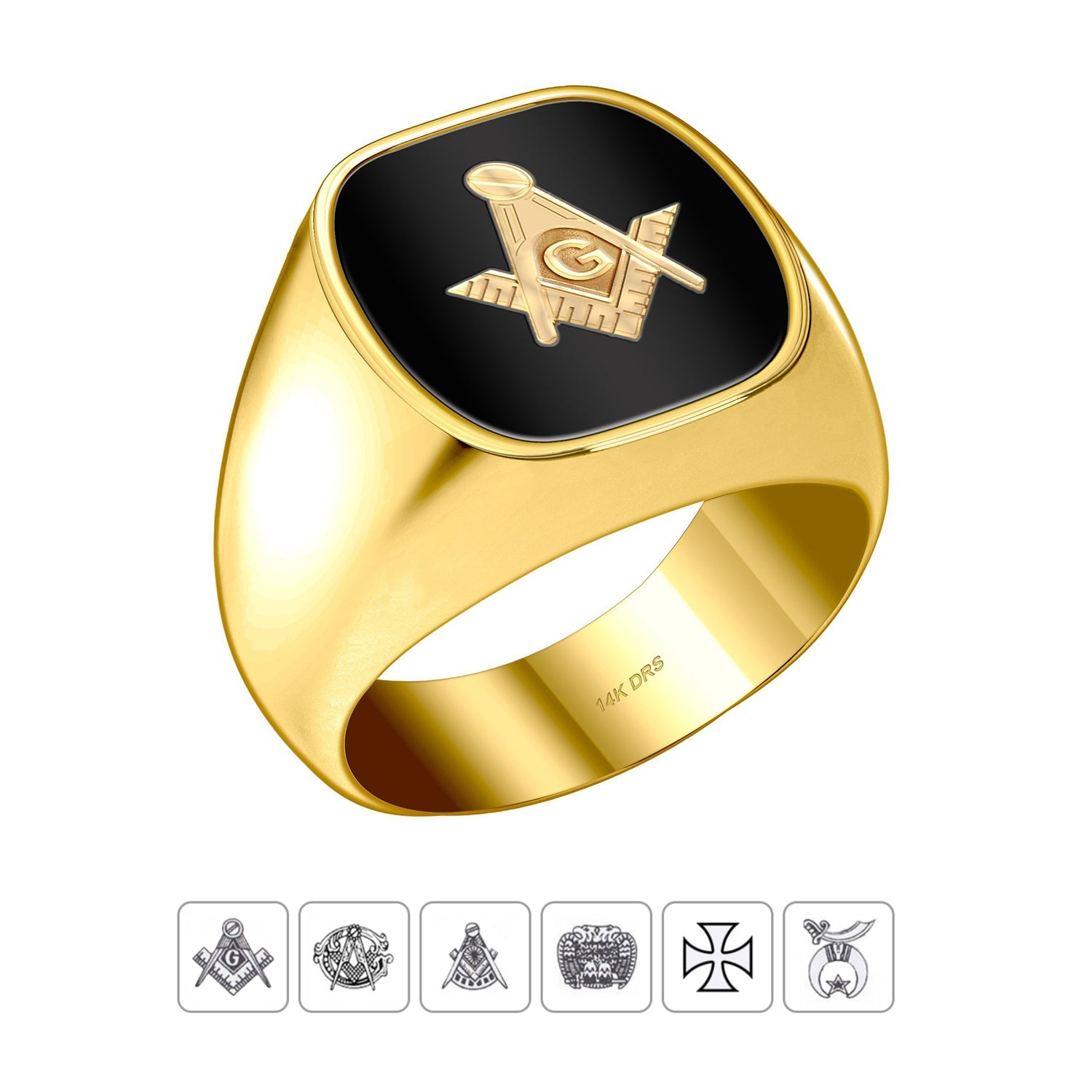 Regenerativ obligat chant Master Masonic Ring - Solid Black 14k Gold Ring For Men