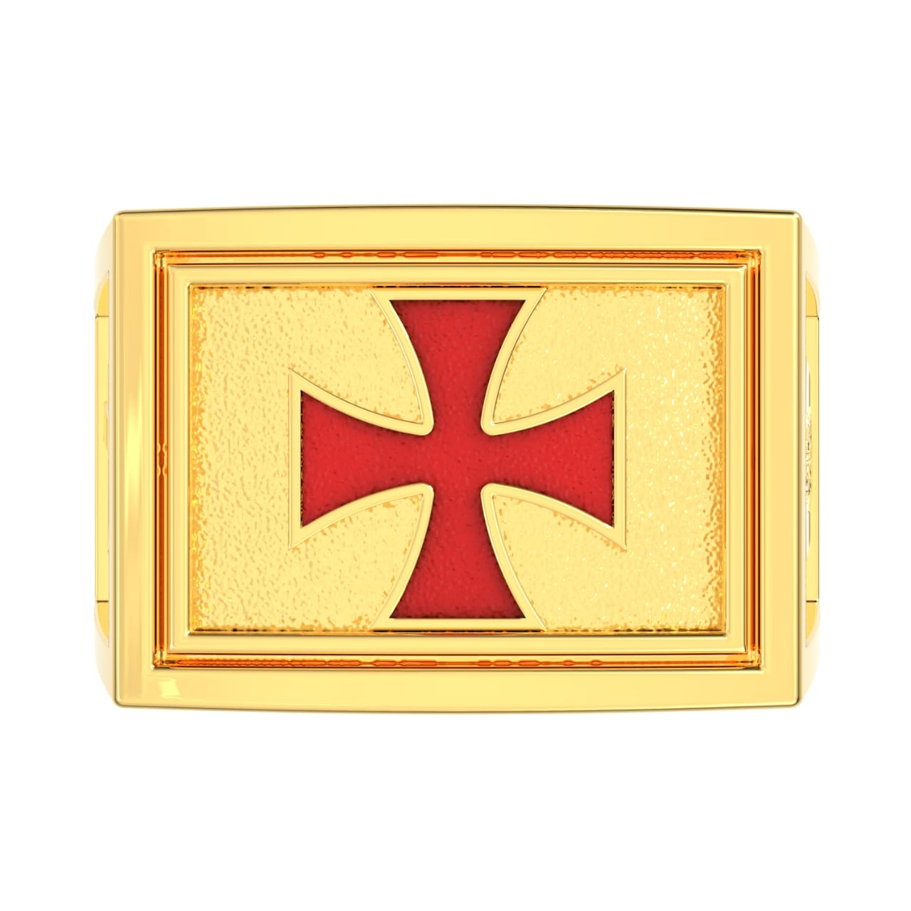 Men's Heavy Solid 10K or 14K Yellow Gold Knights Templar Ring Band - US Jewels