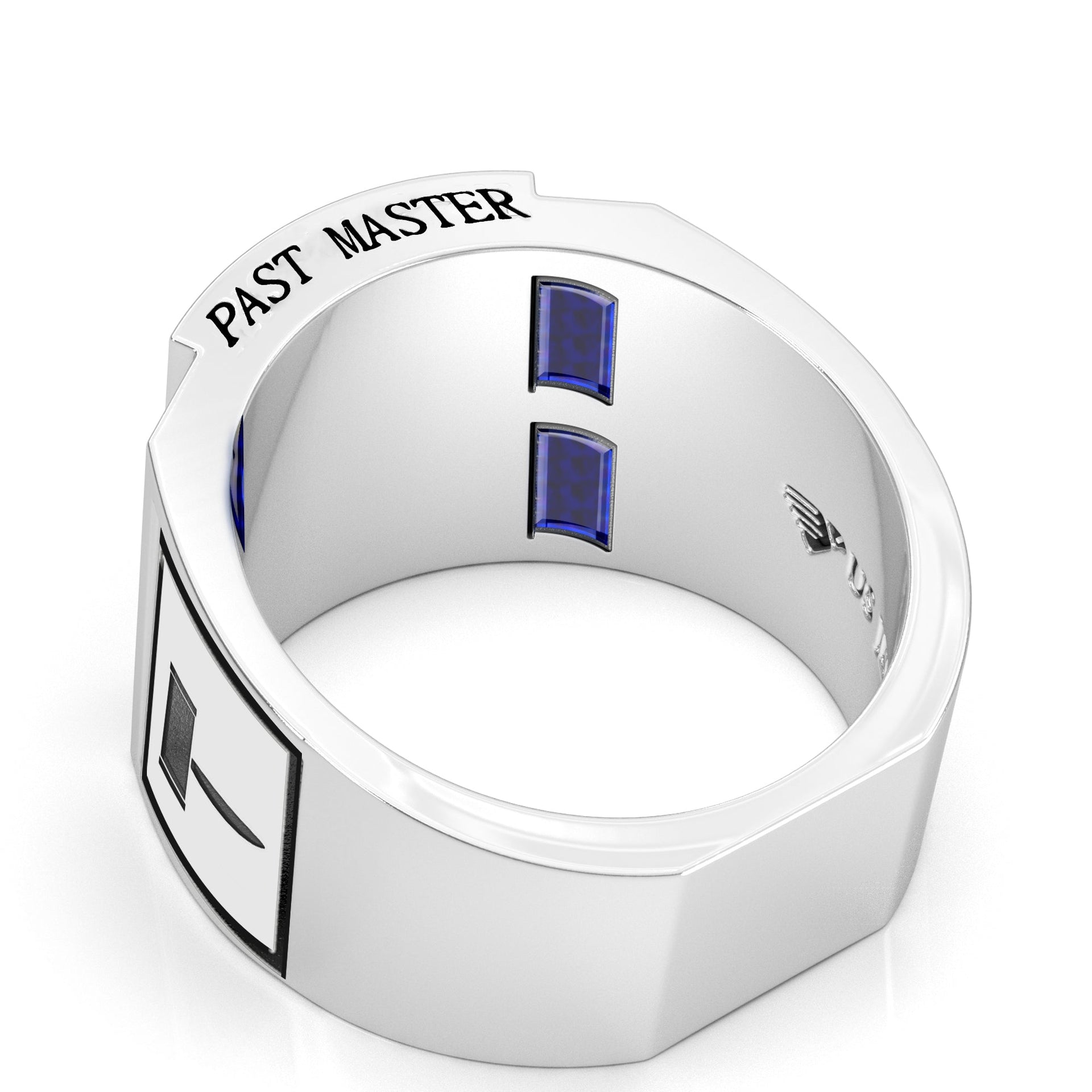 Men's Heavy Solid 10K or 14K Yellow Gold or White Gold Freemason Past Master Ring Band - US Jewels