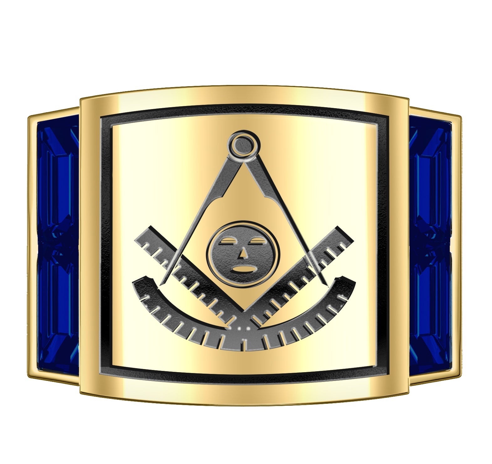 Men's Heavy Solid 10K or 14K Yellow Gold or White Gold Freemason Past Master Ring Band - US Jewels