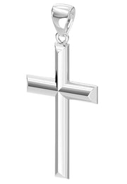 Men's Large 925 Sterling Silver Christian Cross Pendant Necklace, 44mm - US Jewels