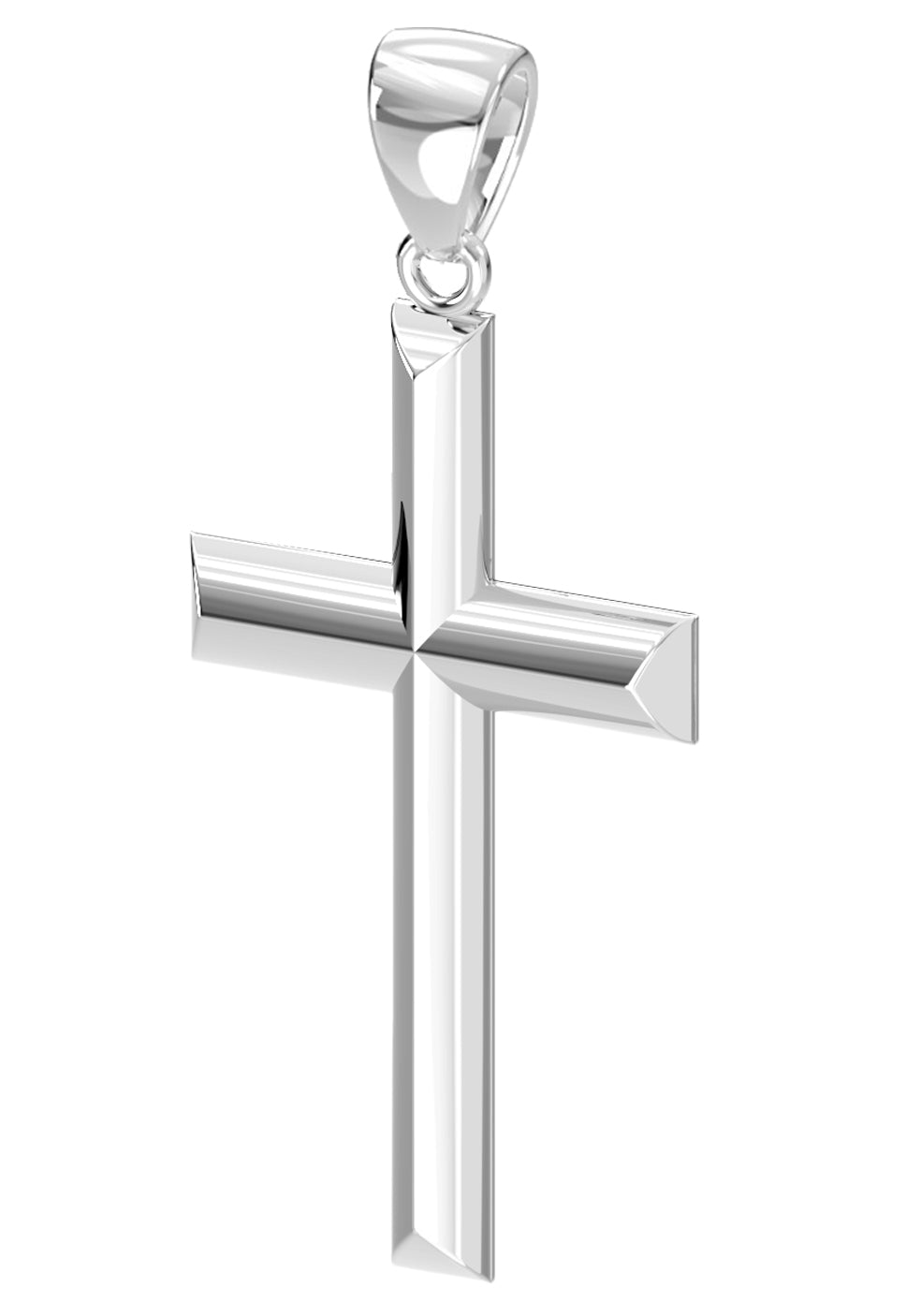 Men's Large 925 Sterling Silver Christian Cross Pendant Necklace, 44mm - US Jewels