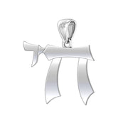 Men's Large 925 Sterling Silver Jewish Chai Sign of Life Pendant Necklace, 32mm - US Jewels