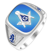 Men's Solid Back 10k or 14k Gold Masonic Ring - US Jewels