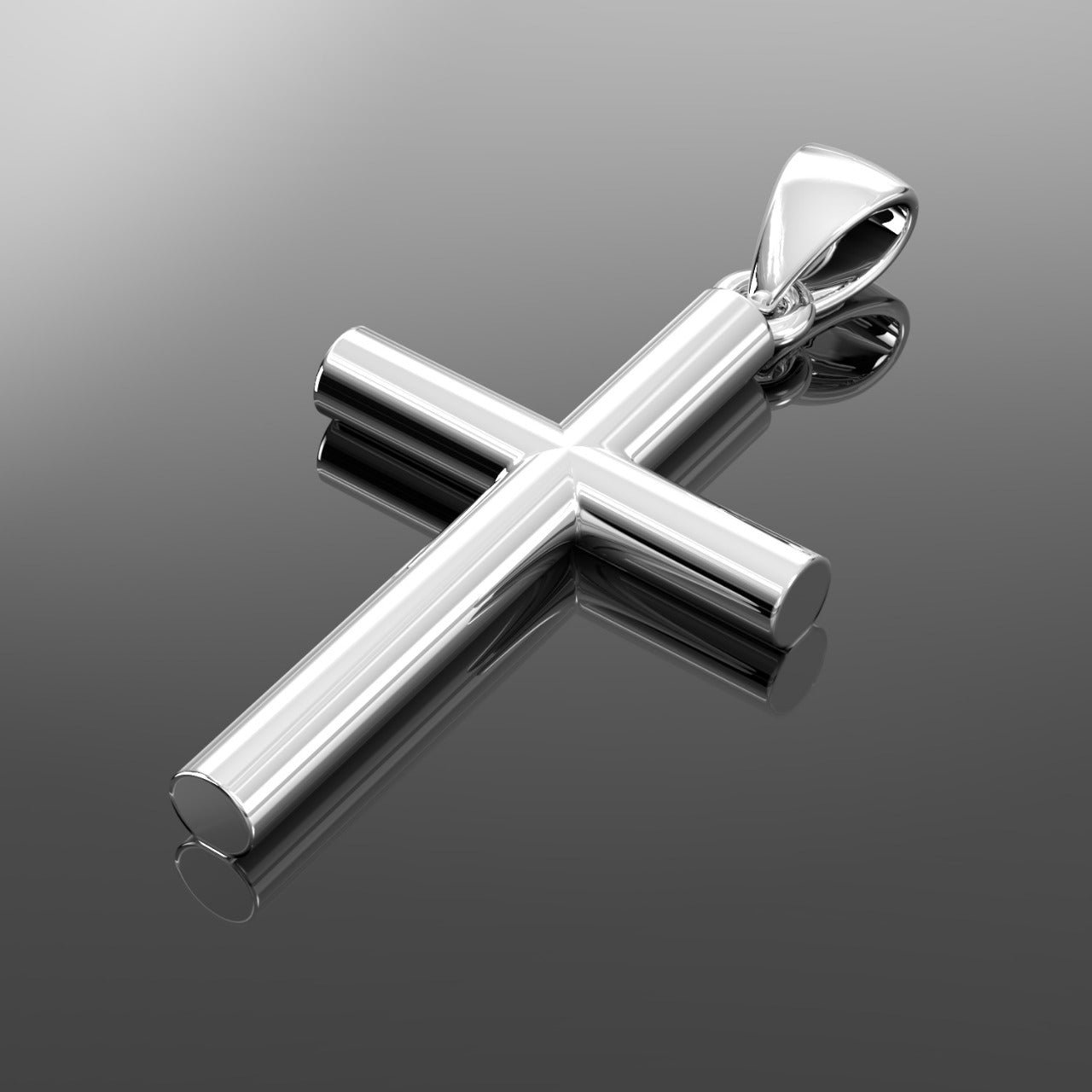 Men's XL Heavy Solid 2in 925 Sterling Silver Christian Cross Pendant Necklace, 50mm - US Jewels