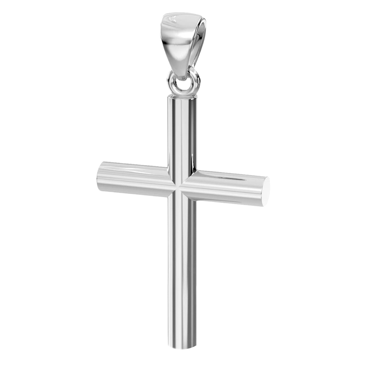 Men's XL Heavy Solid 2in 925 Sterling Silver Christian Cross Pendant Necklace, 50mm - US Jewels