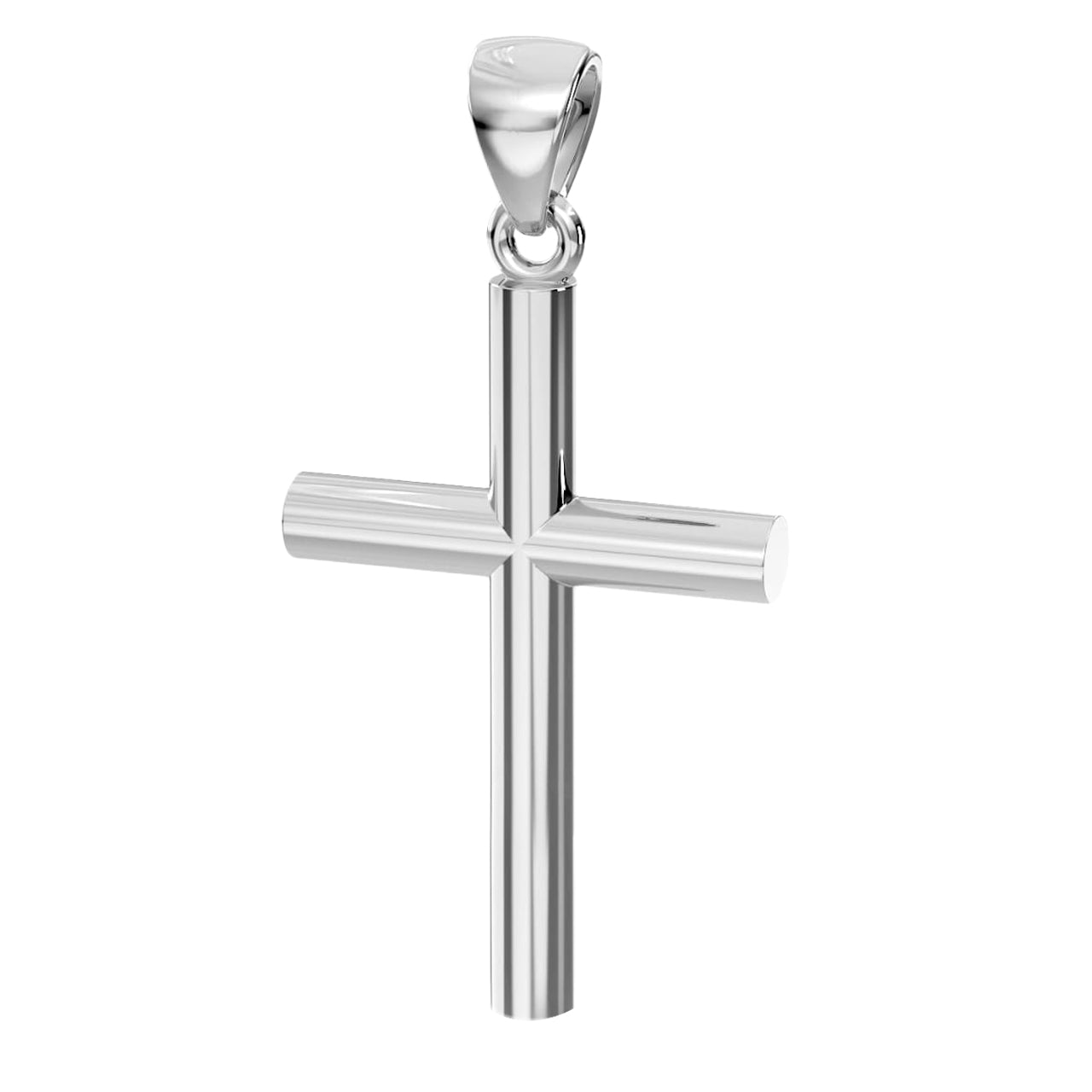 Men's XL Heavy Solid 2in 925 Sterling Silver Christian Cross Pendant Necklace, 50mm - US Jewels