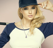 Small 925 Sterling Silver 3D Baseball Sport Ball Pendant Necklace, 13mm - US Jewels