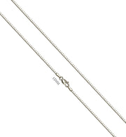 Solid 14K White Gold Square Box Chain Necklace, Sizes 1.1mm, 1.5mm & 1.7mm - US Jewels