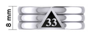 Sterling Silver 925 Masonic Scottish Rite 33rd Degree Masonic Mason Ring - US Jewels