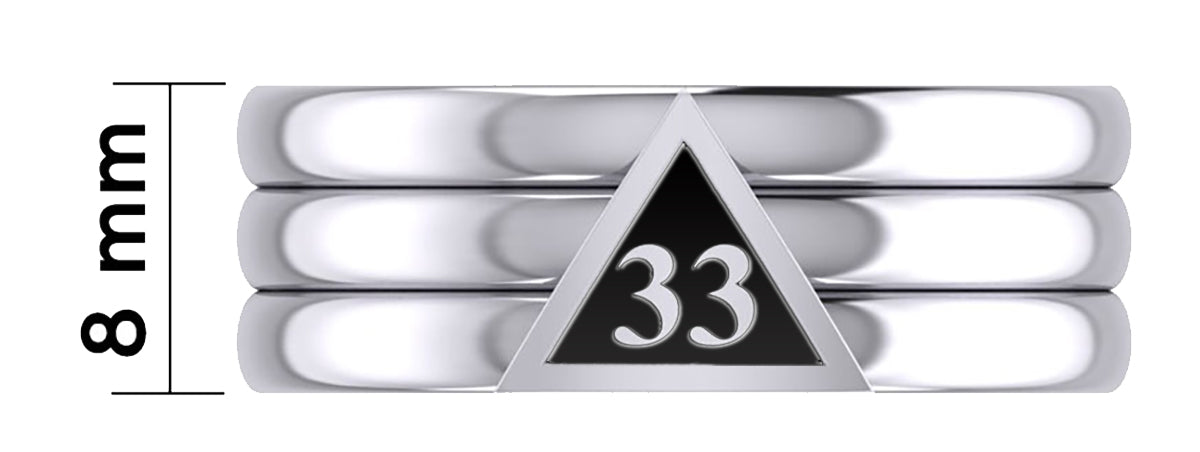 Sterling Silver 925 Masonic Scottish Rite 33rd Degree Masonic Mason Ring - US Jewels