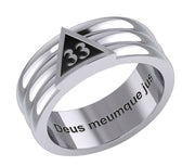 Sterling Silver 925 Masonic Scottish Rite 33rd Degree Masonic Mason Ring - US Jewels