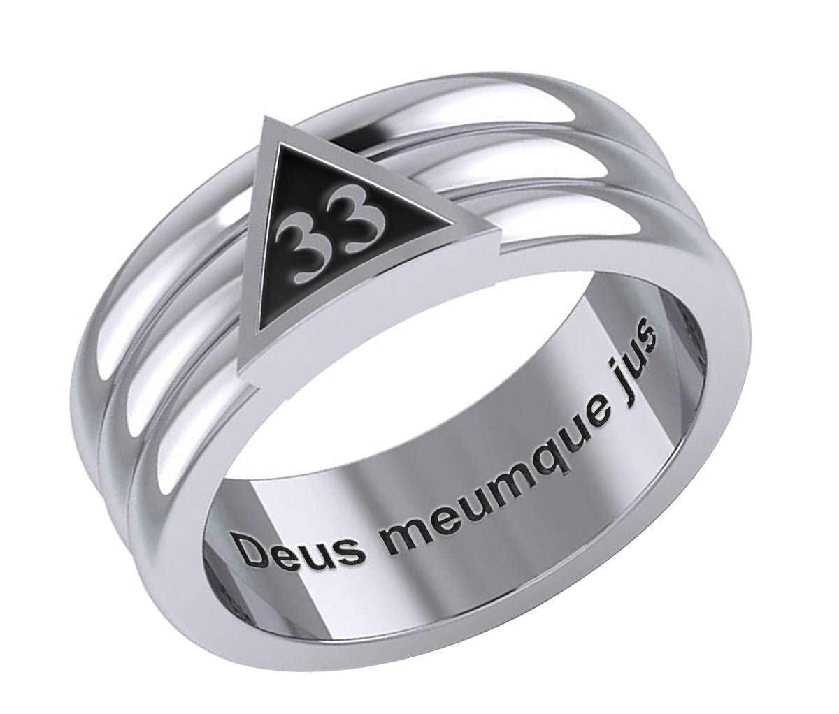 Sterling Silver 925 Masonic Scottish Rite 33rd Degree Masonic Mason Ring - US Jewels