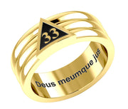 Sterling Silver 925 Masonic Scottish Rite 33rd Degree Masonic Mason Ring - US Jewels